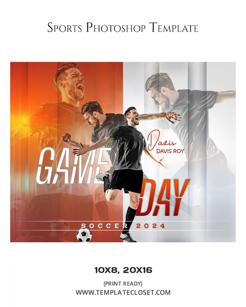 Soccer Memory Mate Customized Sports Photography Template
