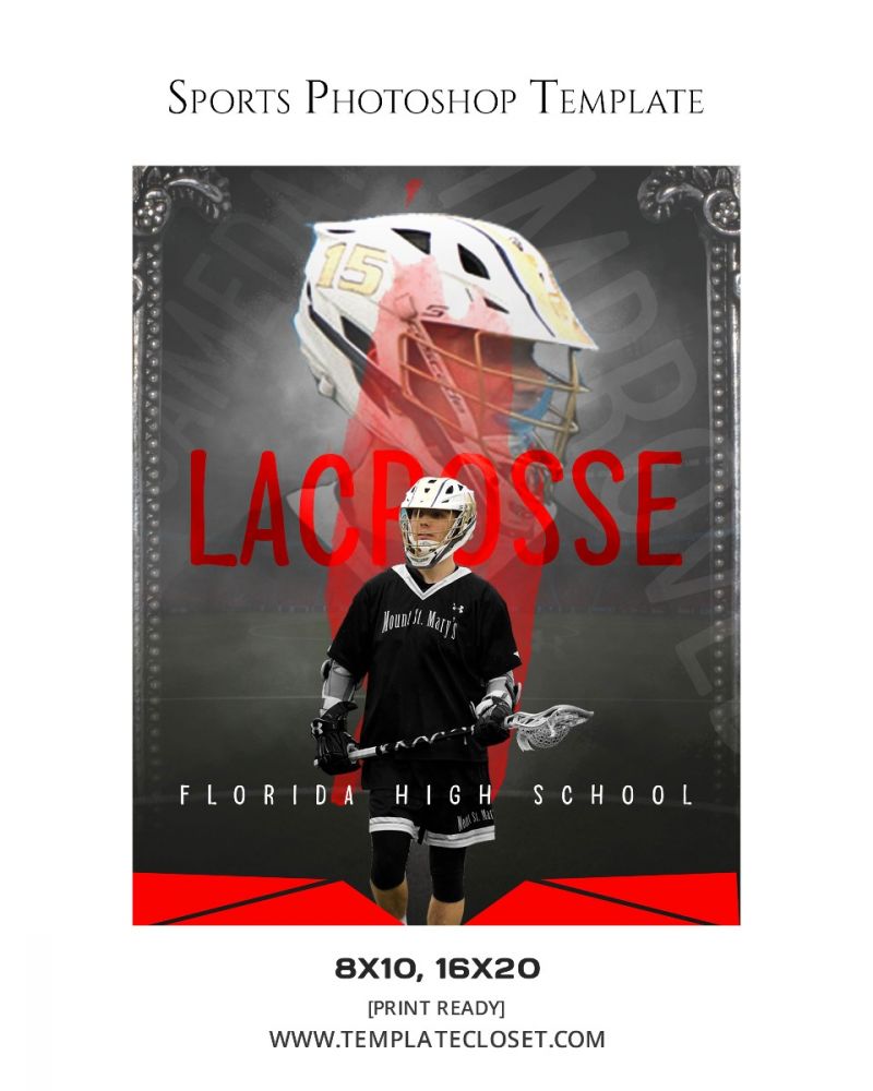 Lacrosse Memory Mate Customized Sports Photoshop Template