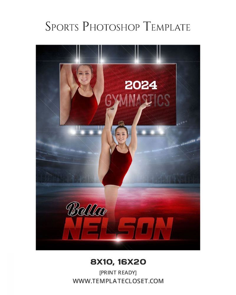 Bella Nelson - Gymnastic Banner Effect Sports Photography Template