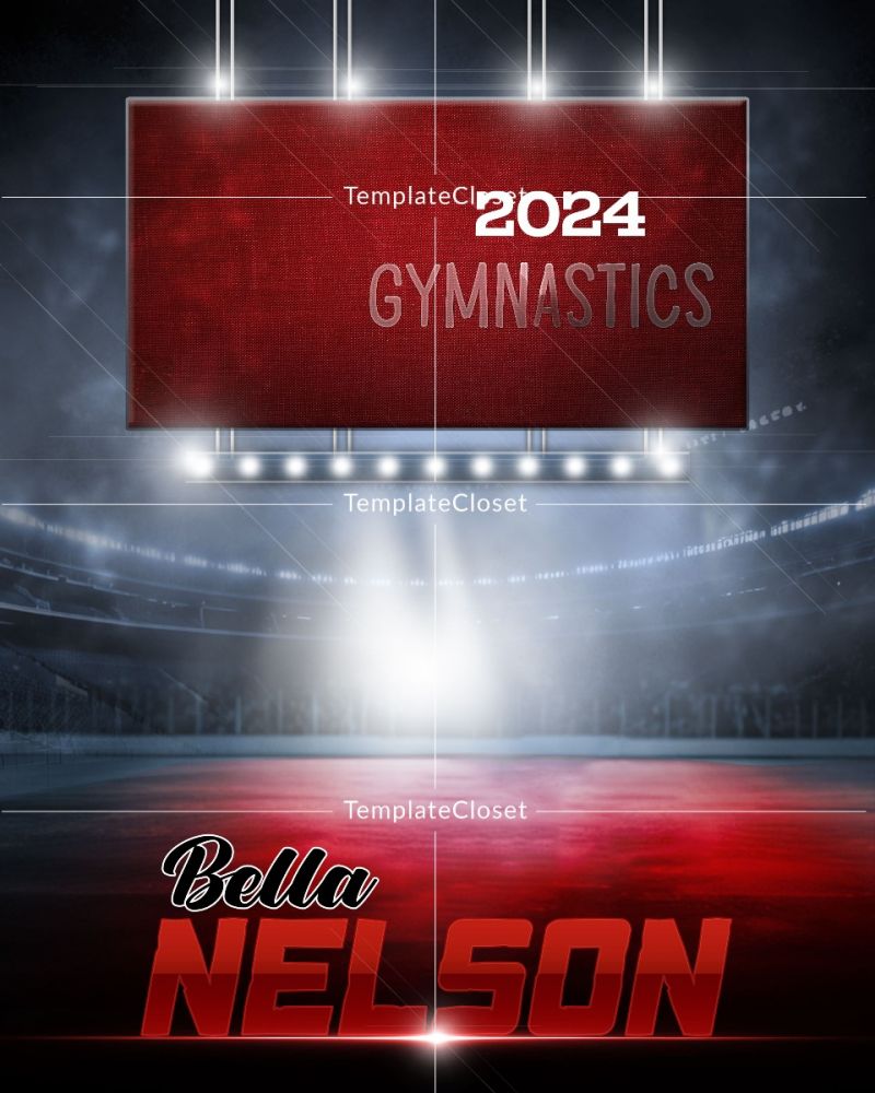 Bella Nelson - Gymnastic Banner Effect Sports Photography Template