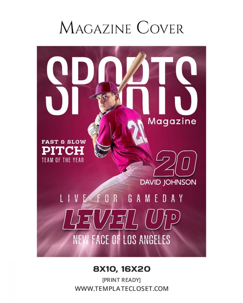 Baseball Sports Magazine Print Ready Photography Template