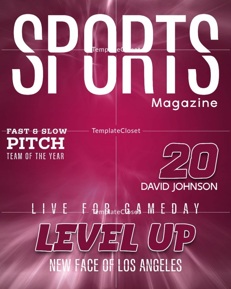 Baseball Sports Magazine Print Ready Cover