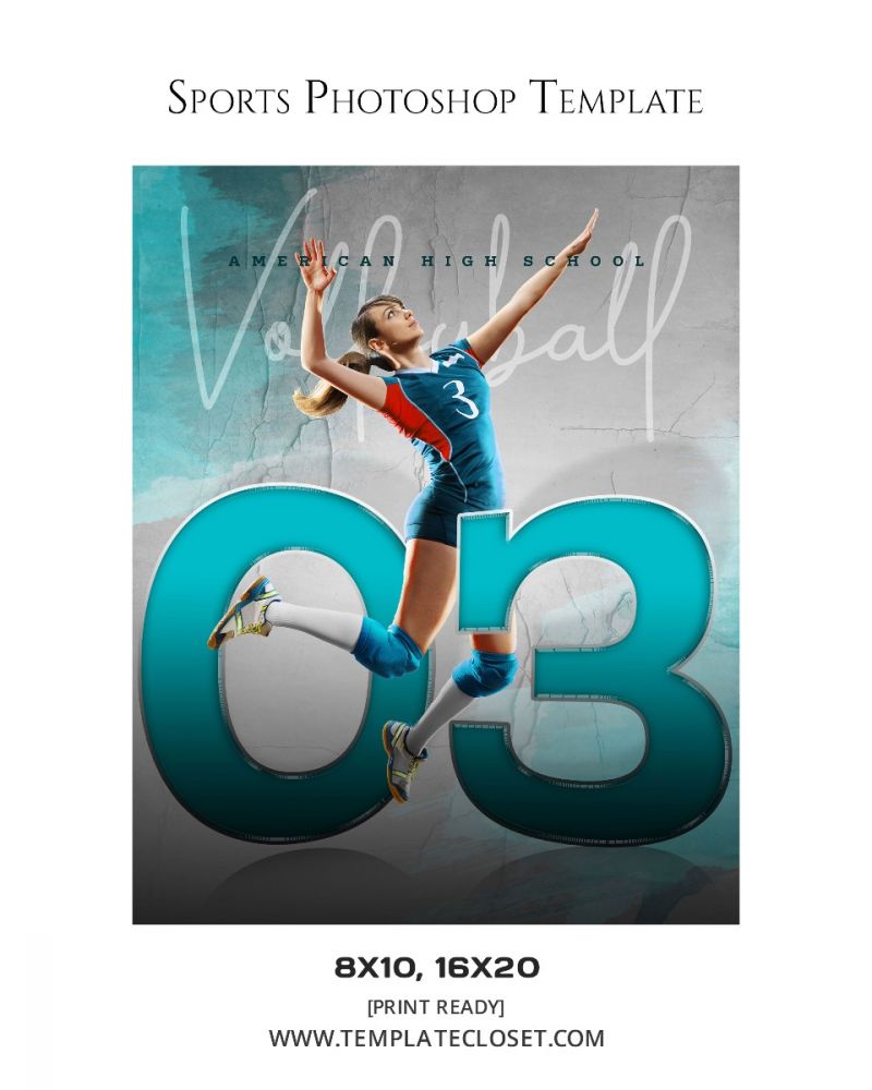 Volleyball Texture Effect Sports Photography Template