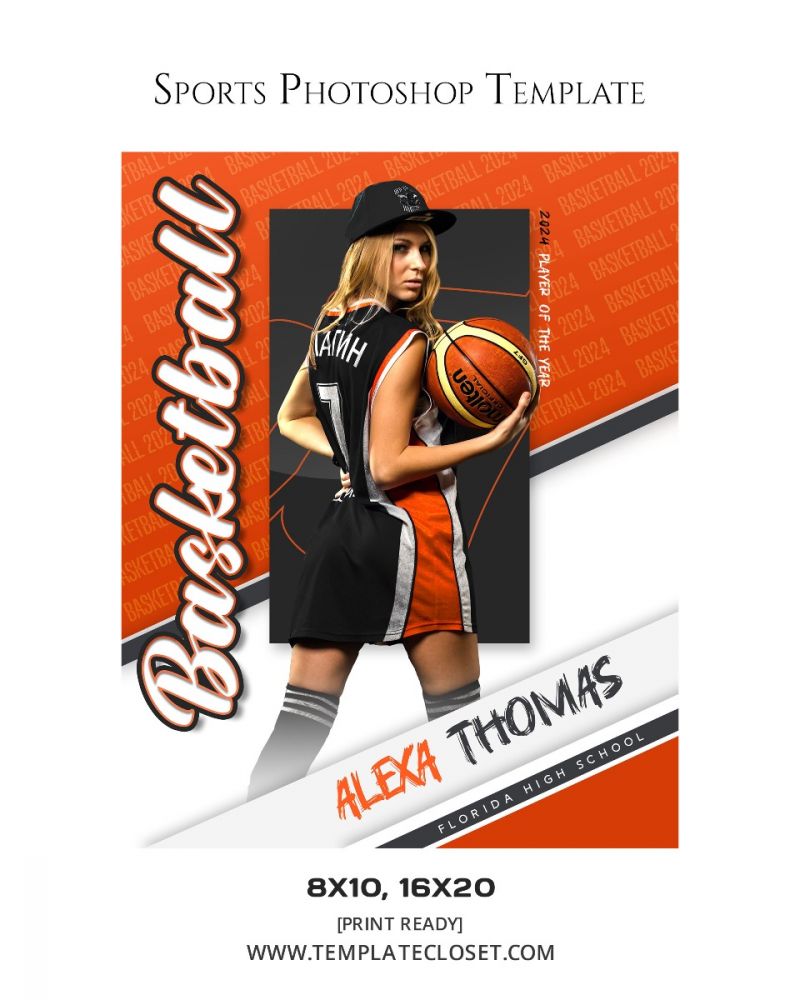 Alexa Thomas - Basketball Enliven Effect Sports Print Ready Photography Poster