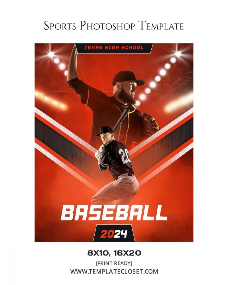 Baseball Light Effect Sports Print Ready Photography Poster
