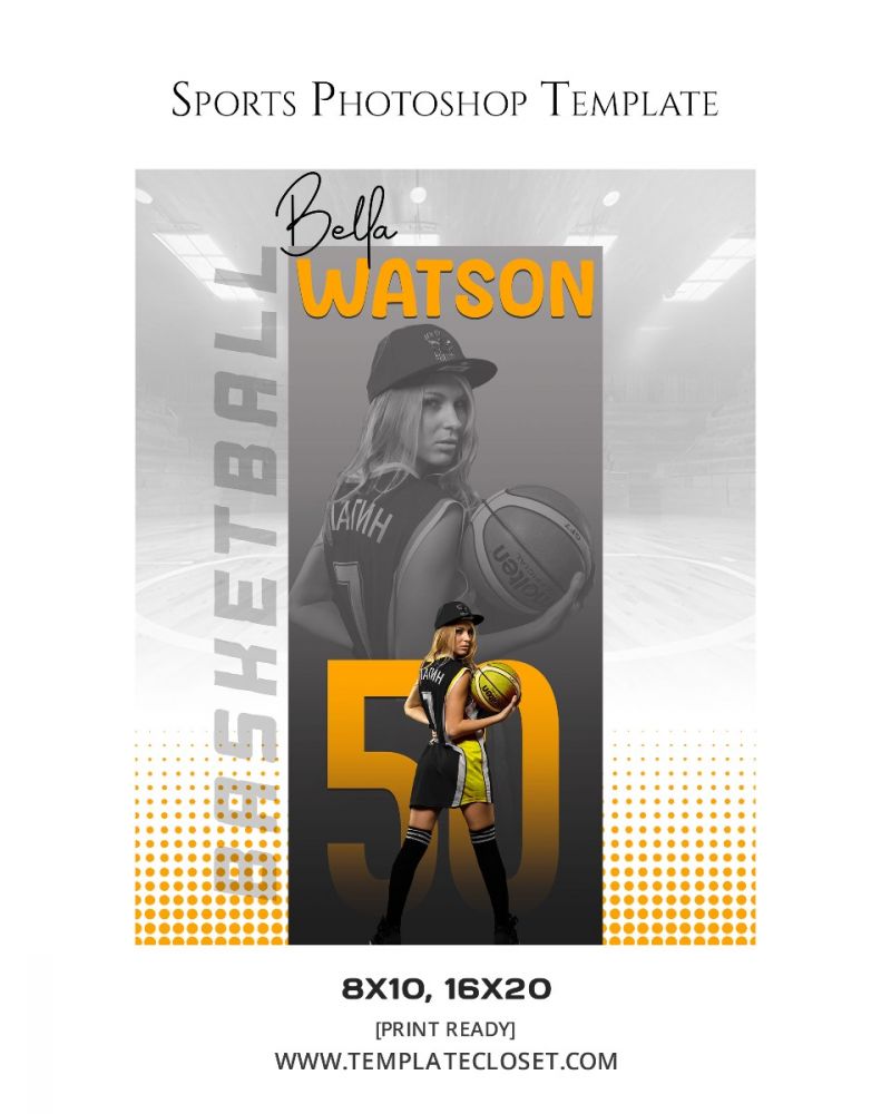 Bella Watson - Basketball Memory Mate Sports Print Ready Photoshop Poster