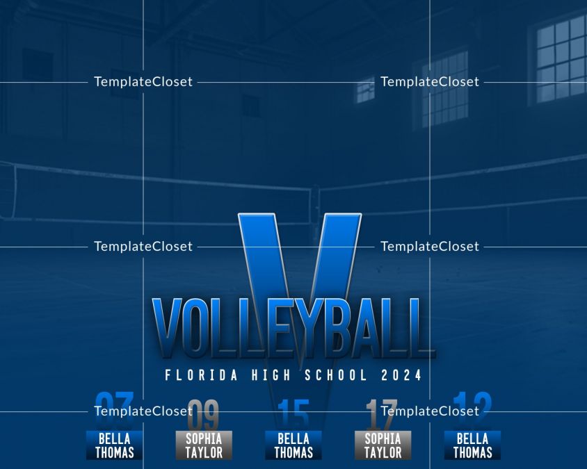 Volleyball Light Effect Photoshop Layered Photography Template