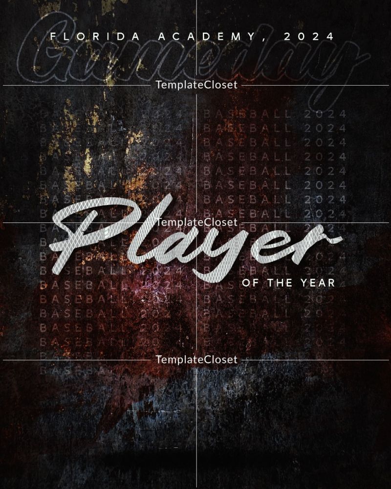 Baseball - Gameday Player Of The Year Photoshop Poster