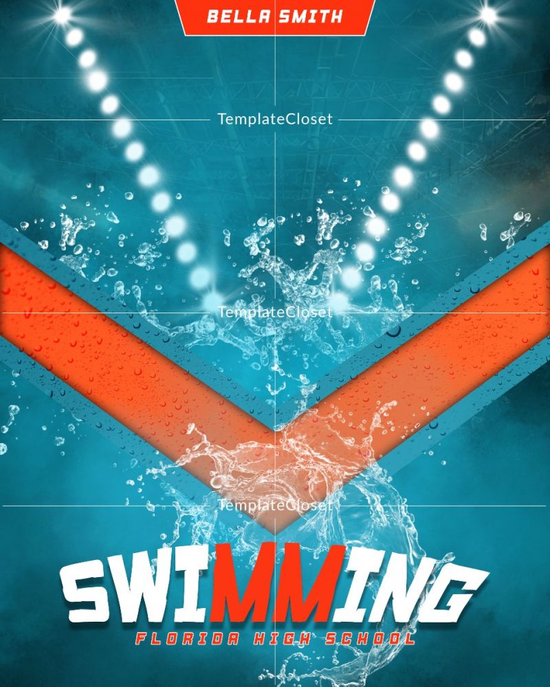 Swimming Texas High School Sports Photoshop Template