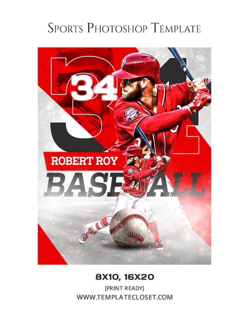 Baseball Memory Mate Customized Multi Layer Sports Photography Template