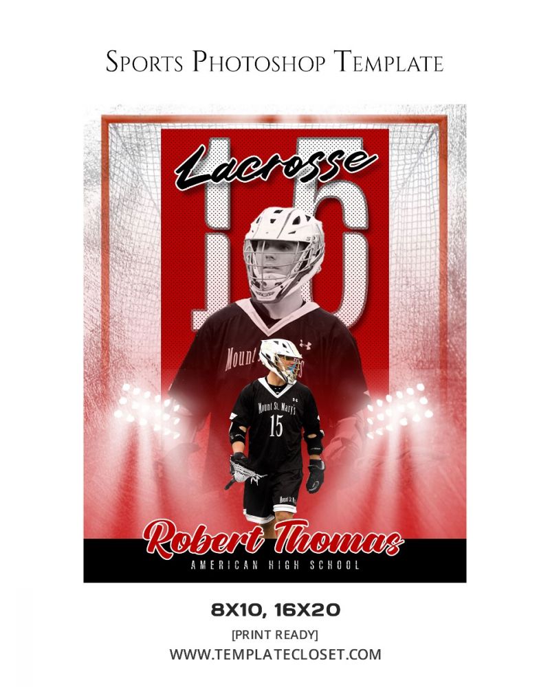 Lacrosse Memory Mate With Light Effect Sports Photography Template