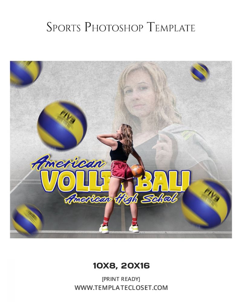 Volleyball - American Sports Photography Template