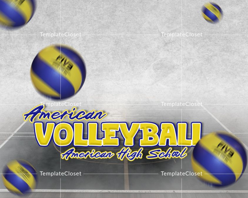 Volleyball Light Effect Photoshop Layered Photography Template