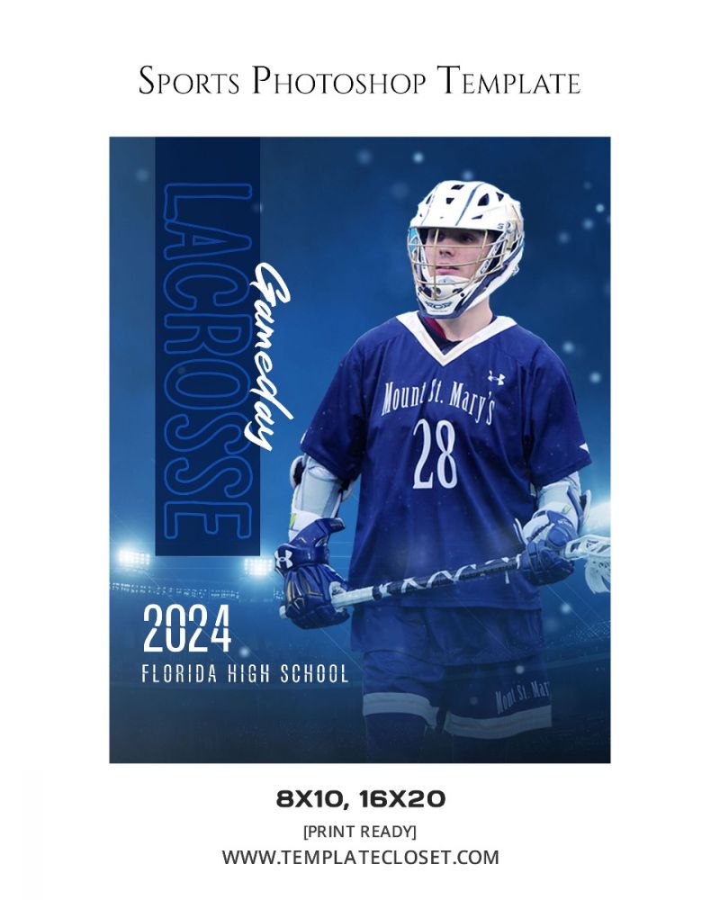 Lacrosse - Gameday Sports Layered Photography Template