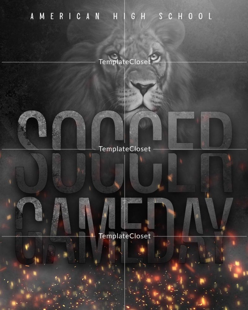 Soccer Lion Customized Sports Photography Template