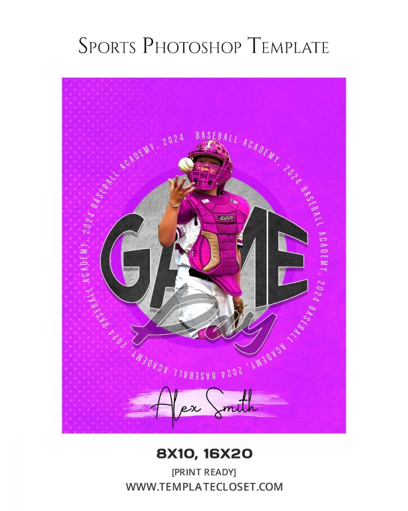 Baseball Academy Customized Photoshop Template