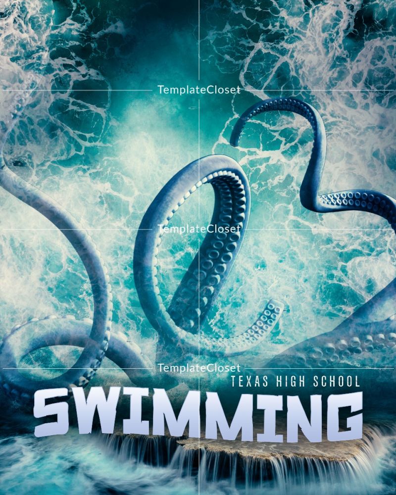 Swimming Texas High School Sports Photoshop Template