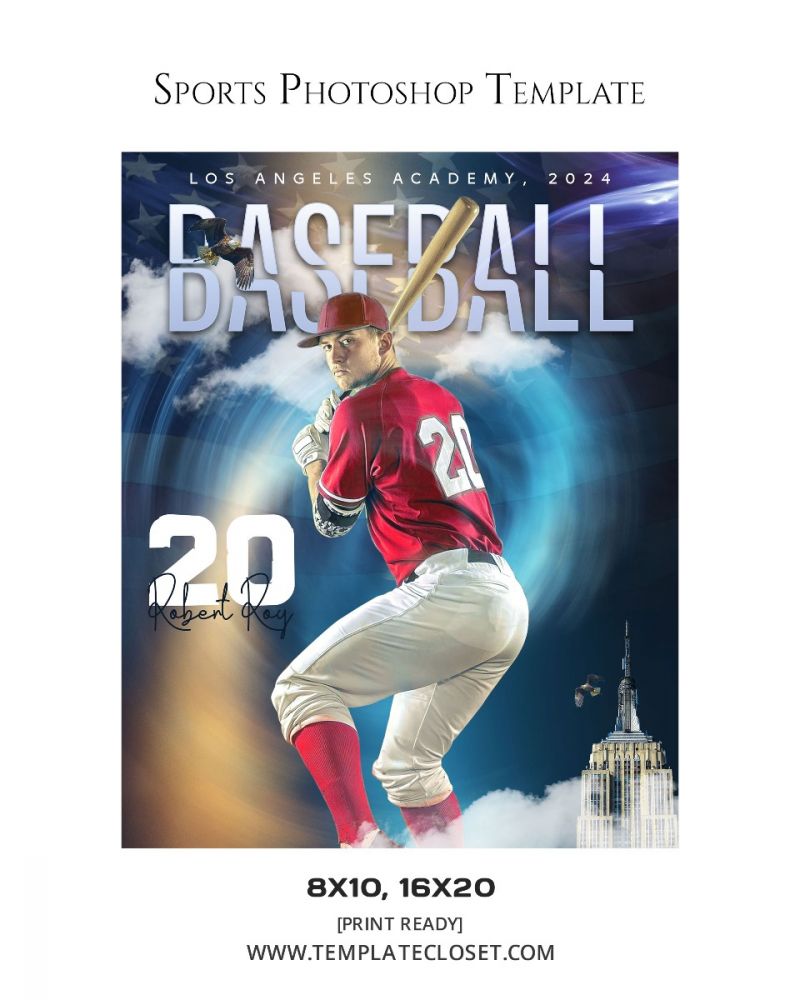 Best Baseball Multi Color Layered Photoshop Template