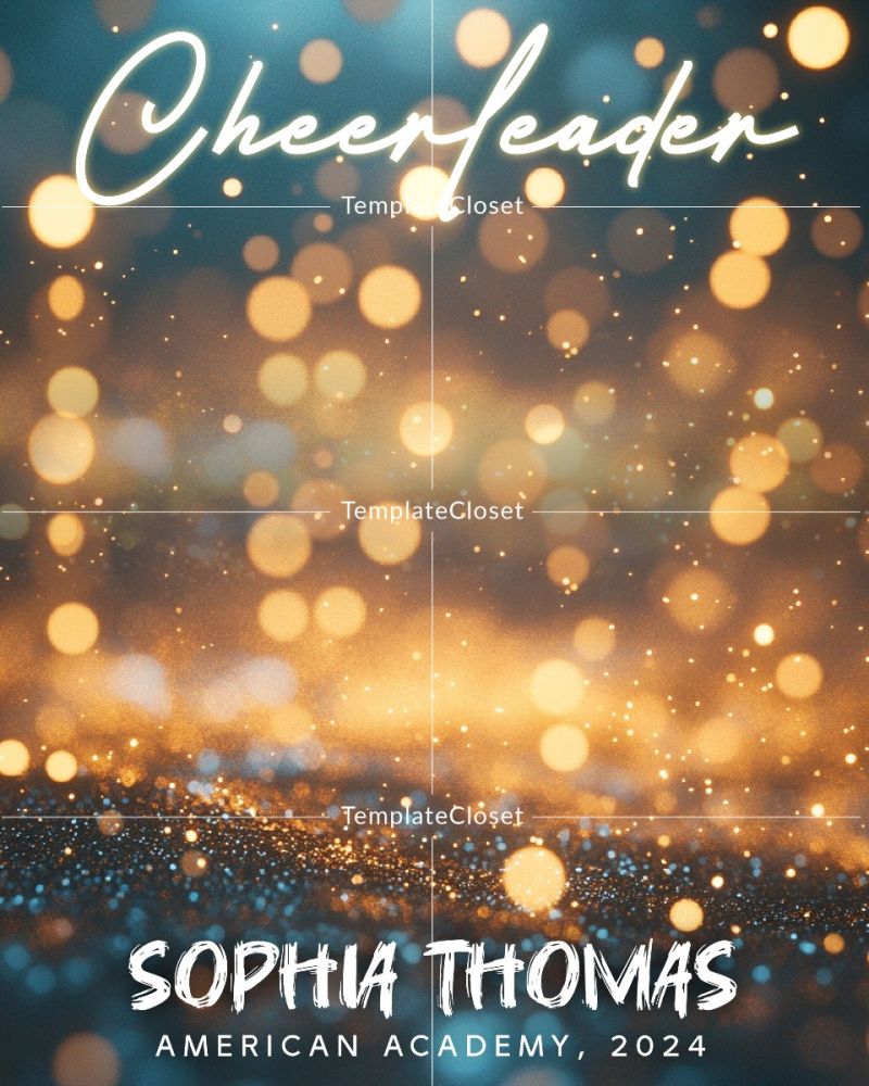 Cheerleader Sparkle Effect Print Ready Sports Template