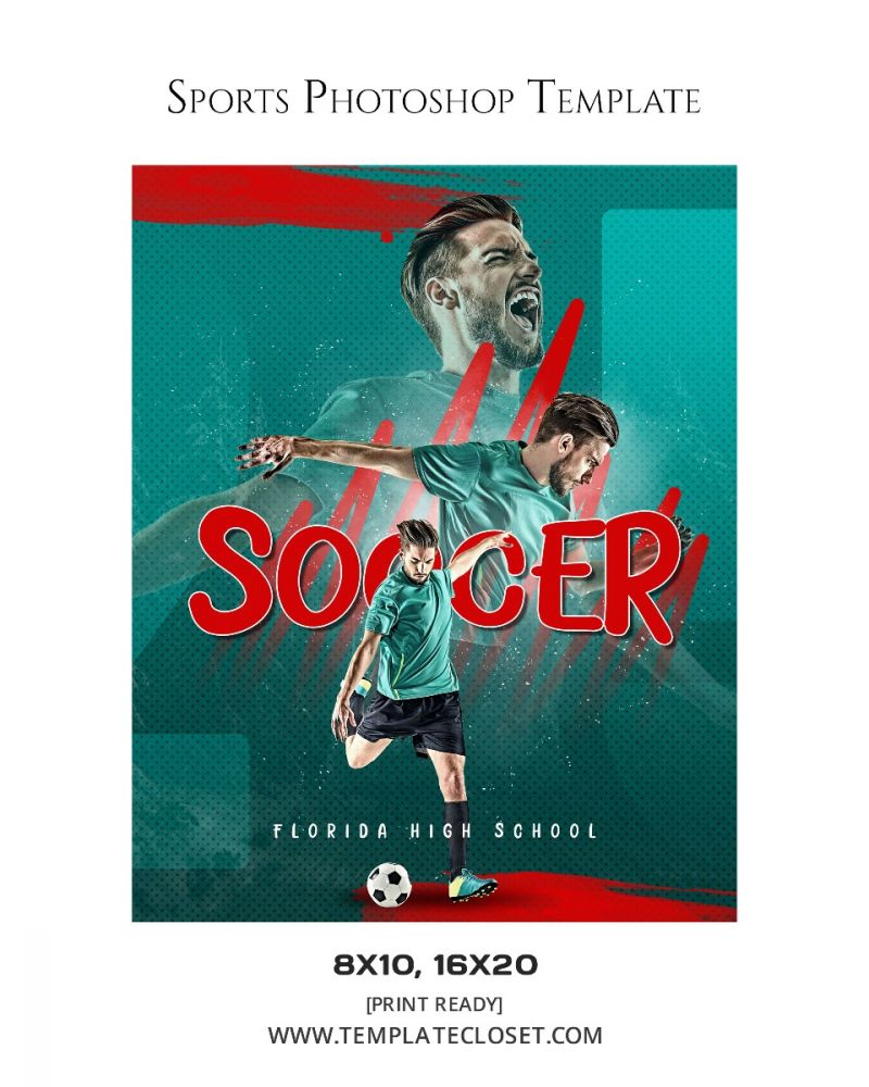 Soccer Florida High School Memory Mate Photography Template