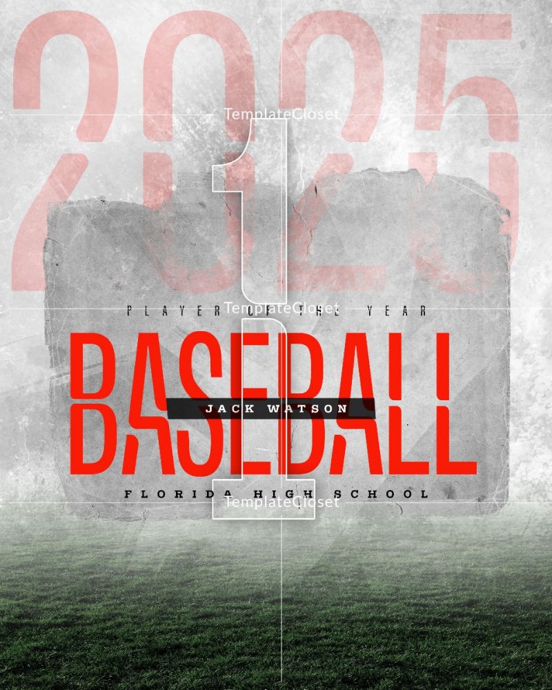 Jack Watson - Baseball Sports Customized Photoshop Layered Template