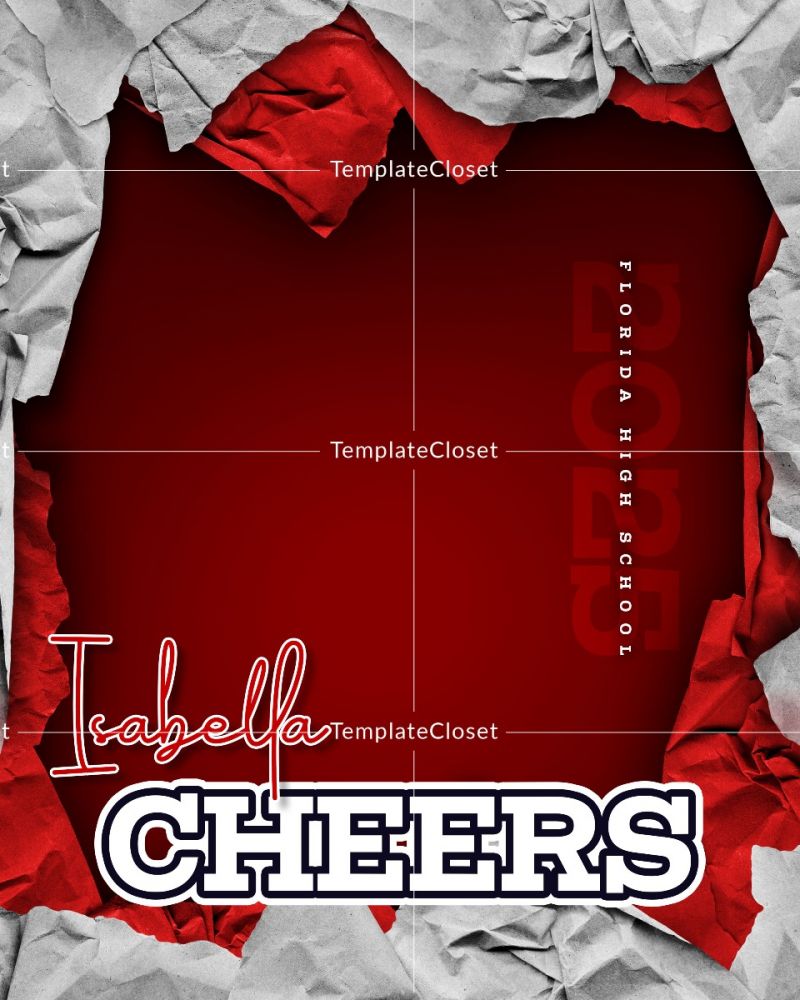 Isabella - Cheerleader With Cheers Sports Photography Template