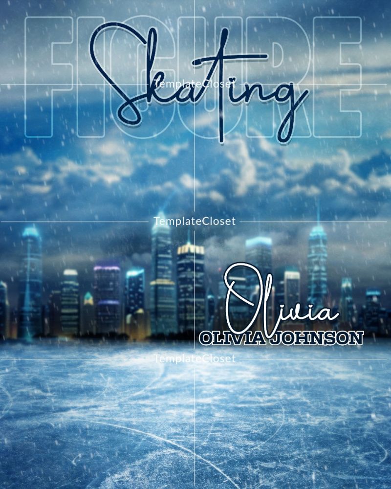 Figure Skating Signature Effect Photoshop Template