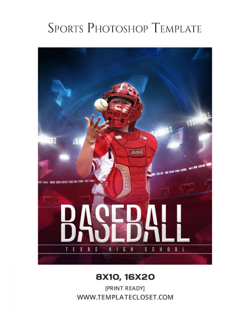 Best Baseball Multi Color Sports Photography Template
