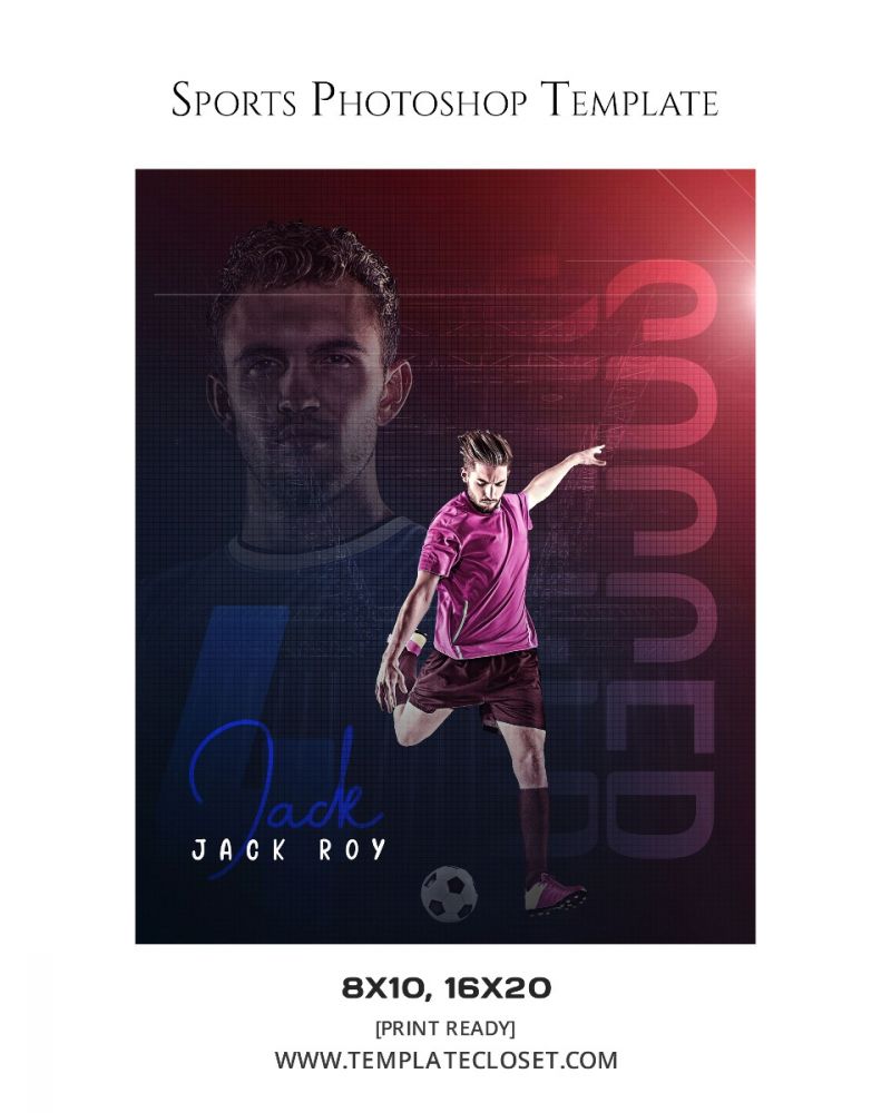 Soccer Multi Color Customized Photography Template