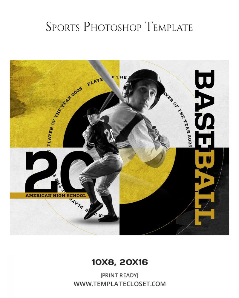 Baseball Memory Mate Multi Layer Customized Photography Template