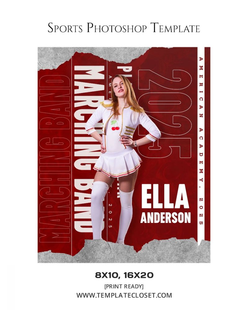 Marching Band Customized Layered Template