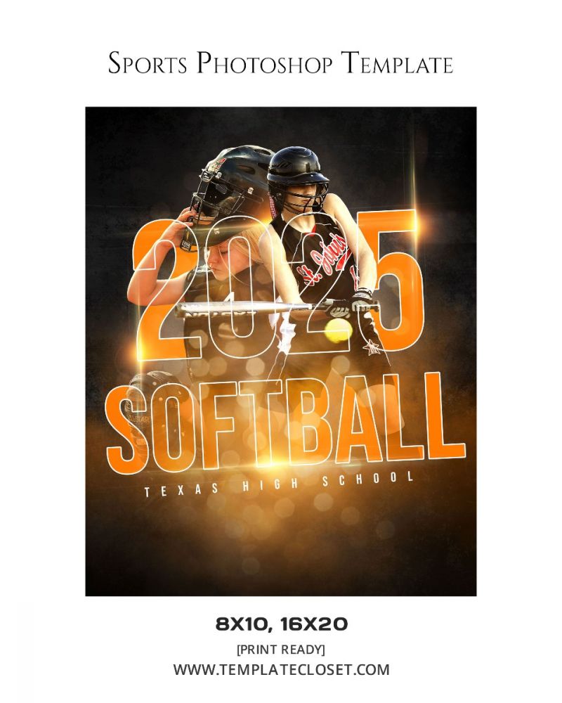 Softball Player Of The Match Photography Template