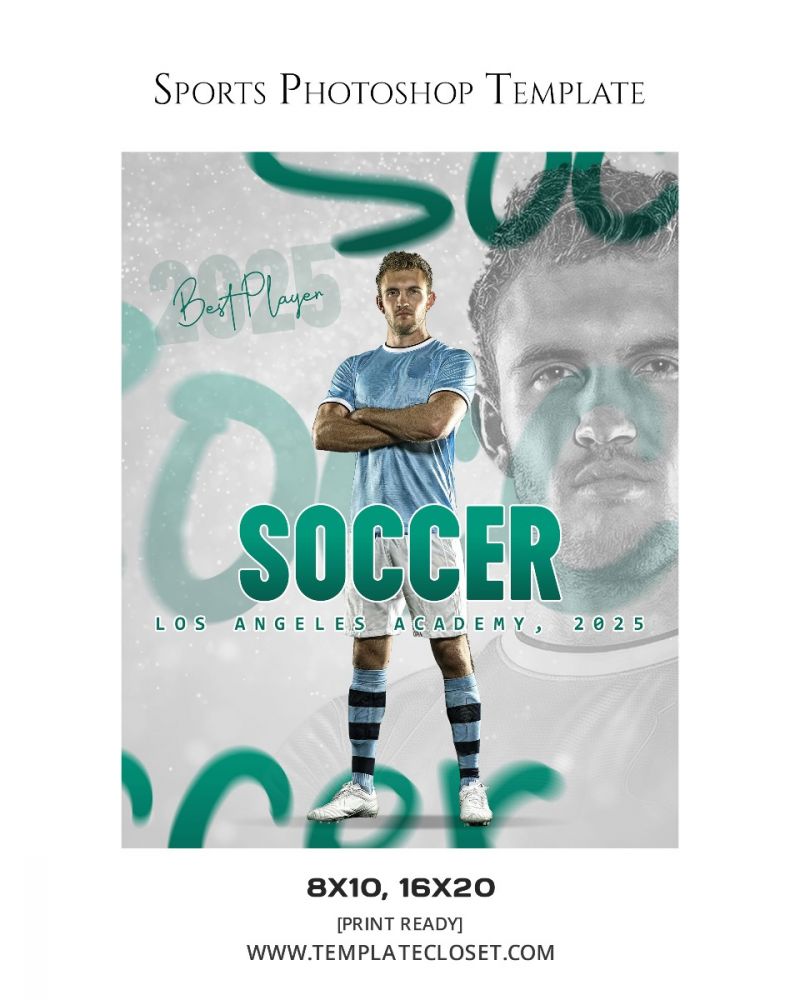 Soccer Memory Mate Sports Print Ready Photoshop Poster
