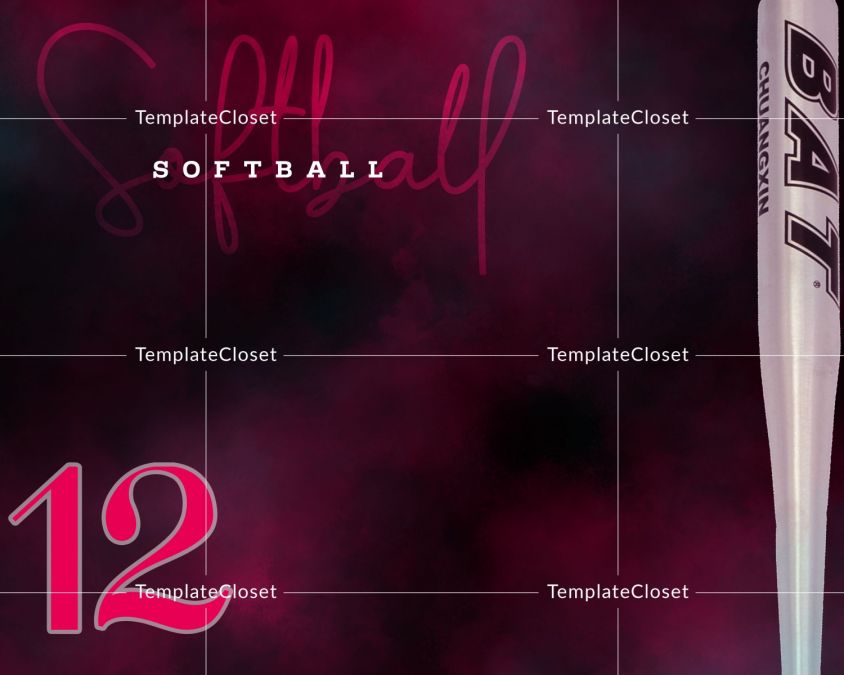 Softball Multi Layered Sports Customized Photography Poster