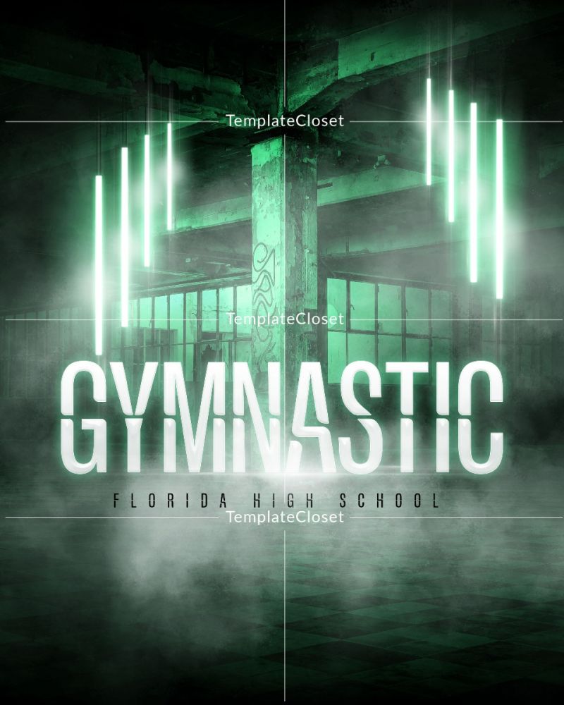Gymnastic Light Effect Sports Customized Photography Template