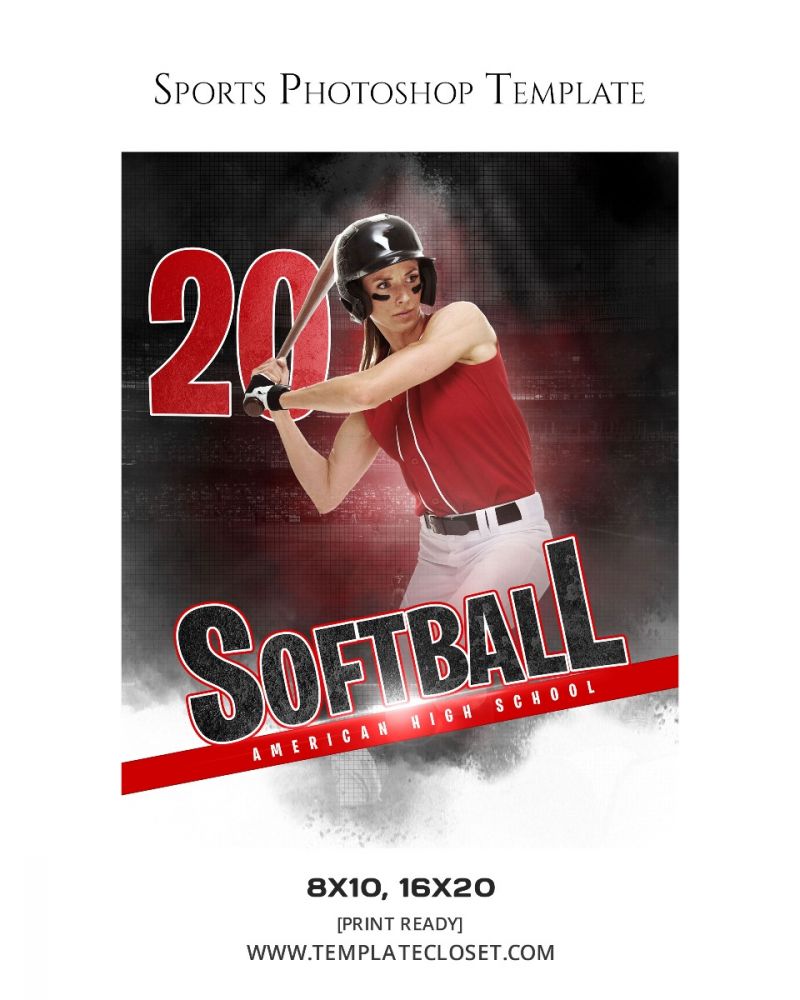 Softball American High School Team Leader Sports Template