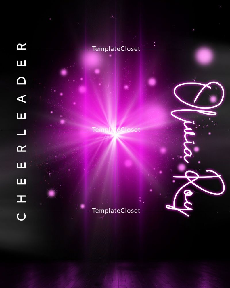 Cheerleader Purple Effect Customized Sports Template