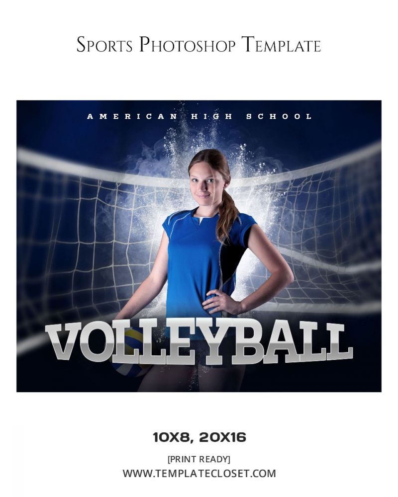 Volleyball Customized Multi Layer Sports Photoshop Template
