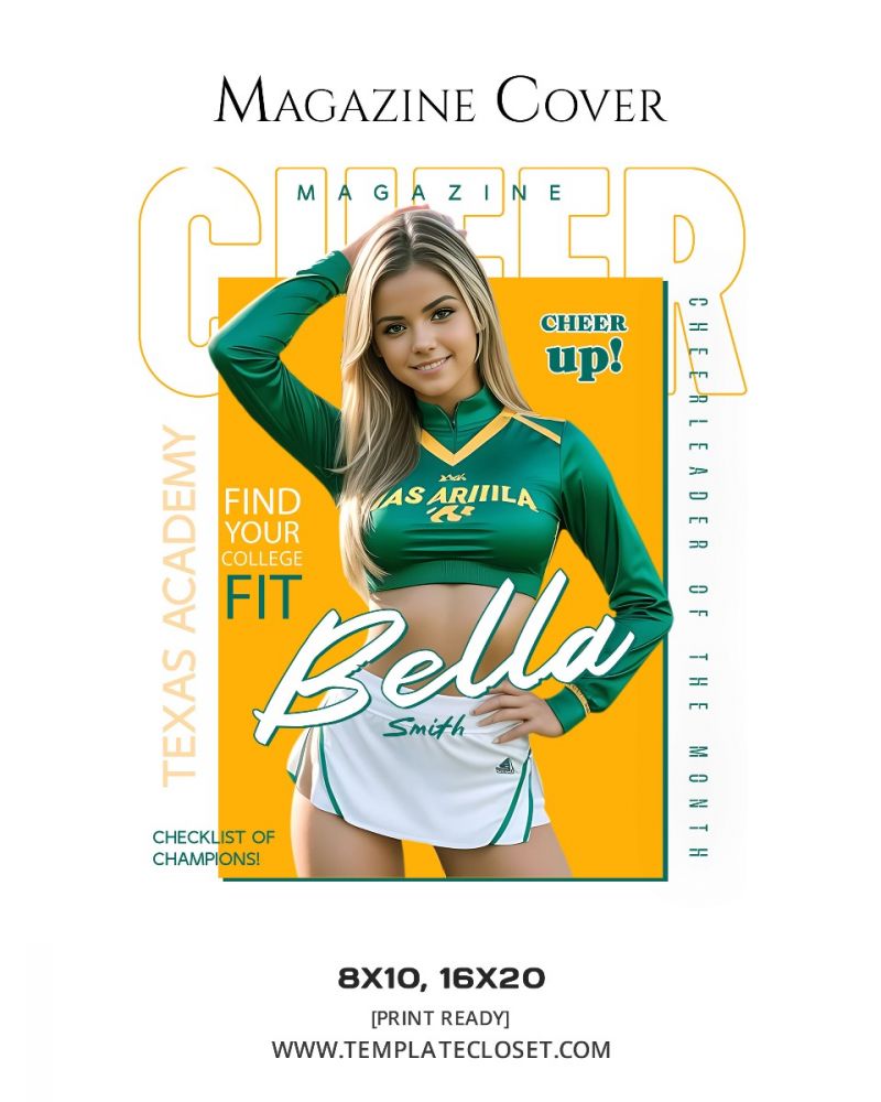Fully Customized Cheerleader Magazine Cover