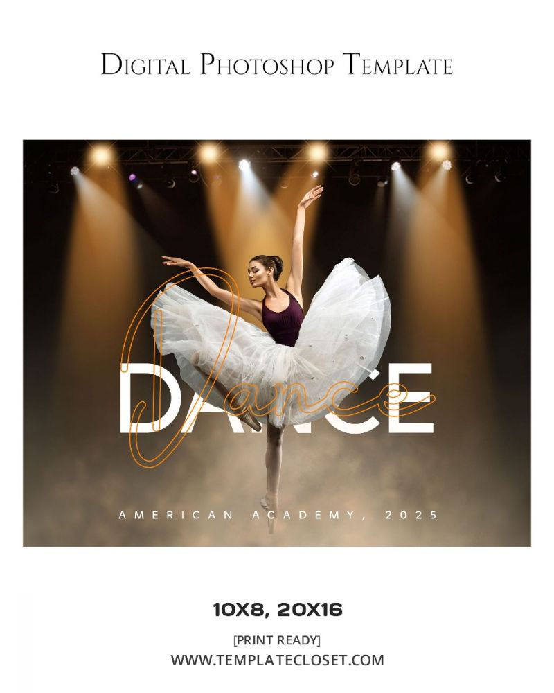 Fully Customized Dance Light Effect Digital Photography Template