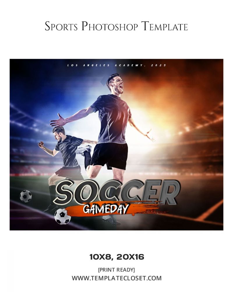 Soccer GameDay Multi Color Customized Photography Template