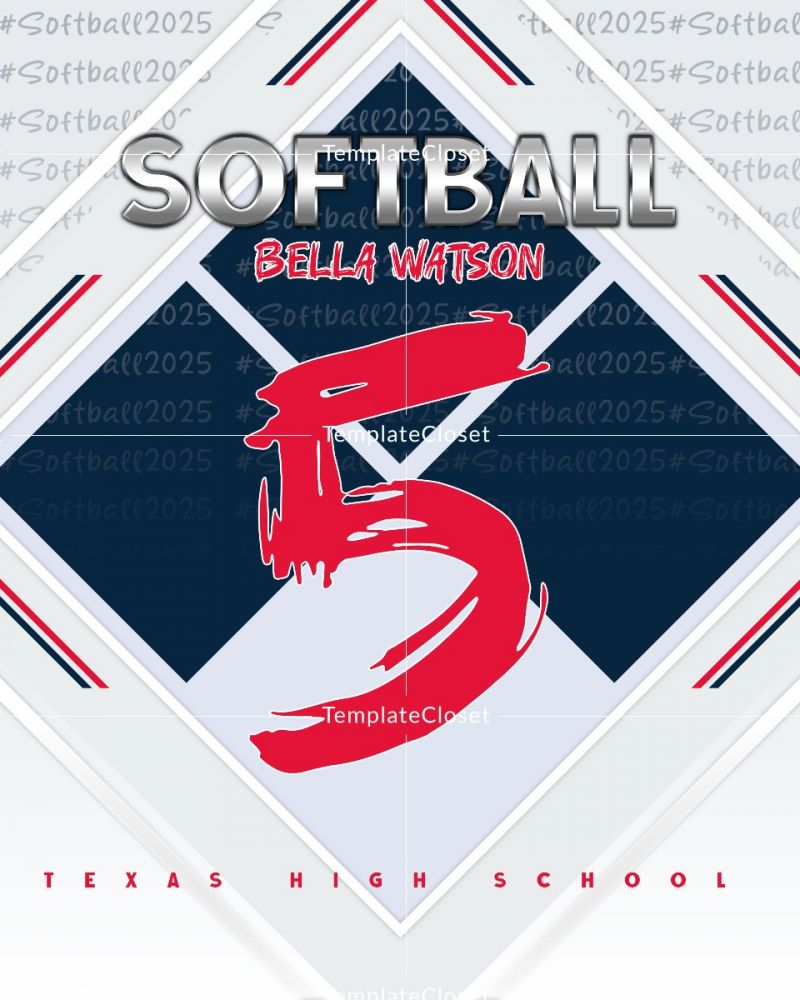 Bella Watson - Softball Memory Mate Customized Photoshop Template