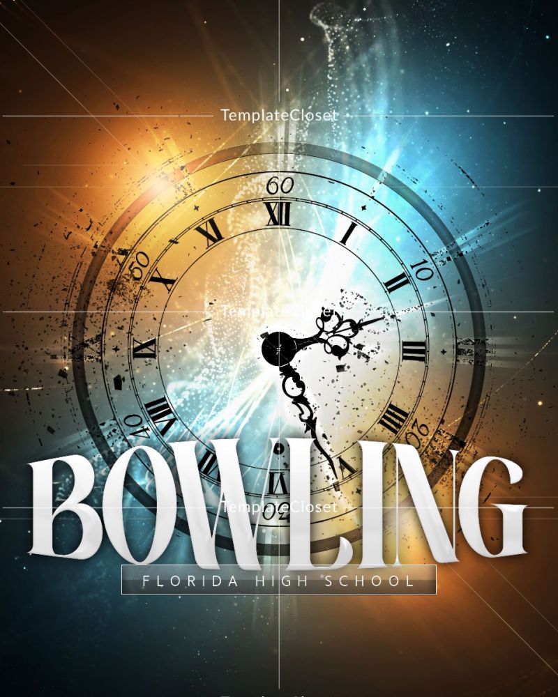 Bowling Multi Color Multi Layer Sports Photography Template