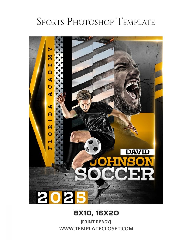 2025 Soccer Enliven Effect Sports Photography Template