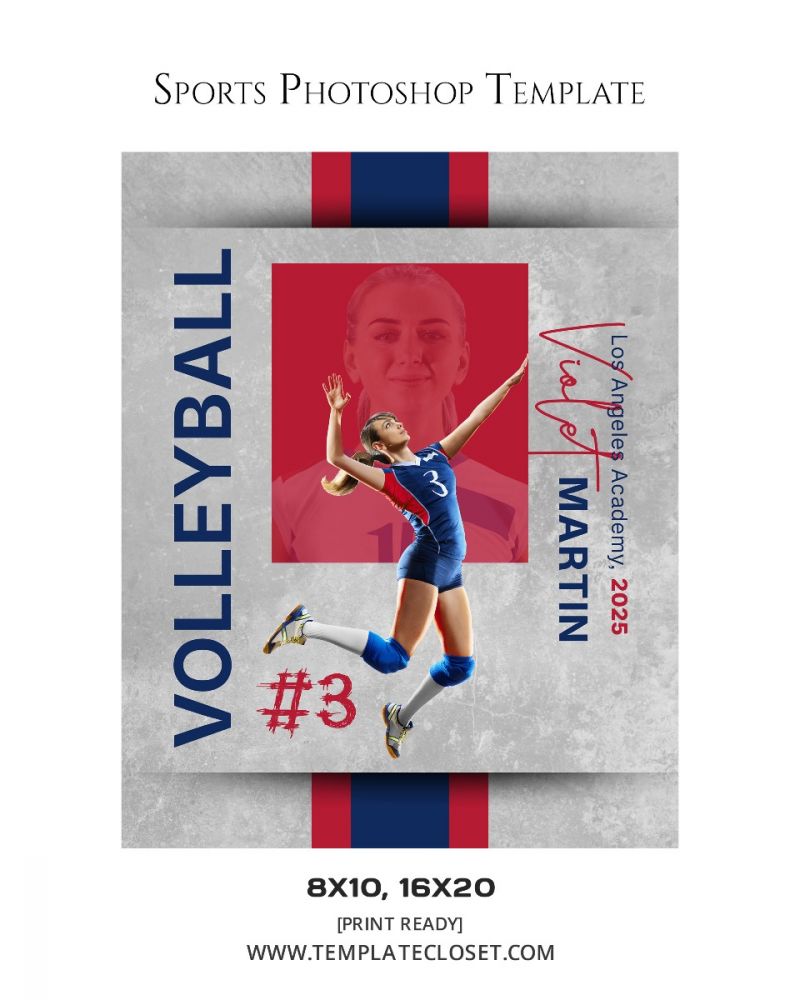 Fully Customized - Volleyball Signature Effect Sports Photography Template