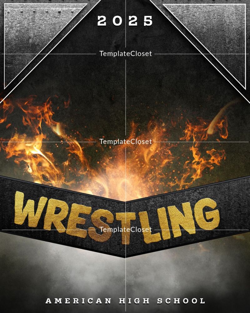 Wrestling Memory Mate Sports Photoshop Template