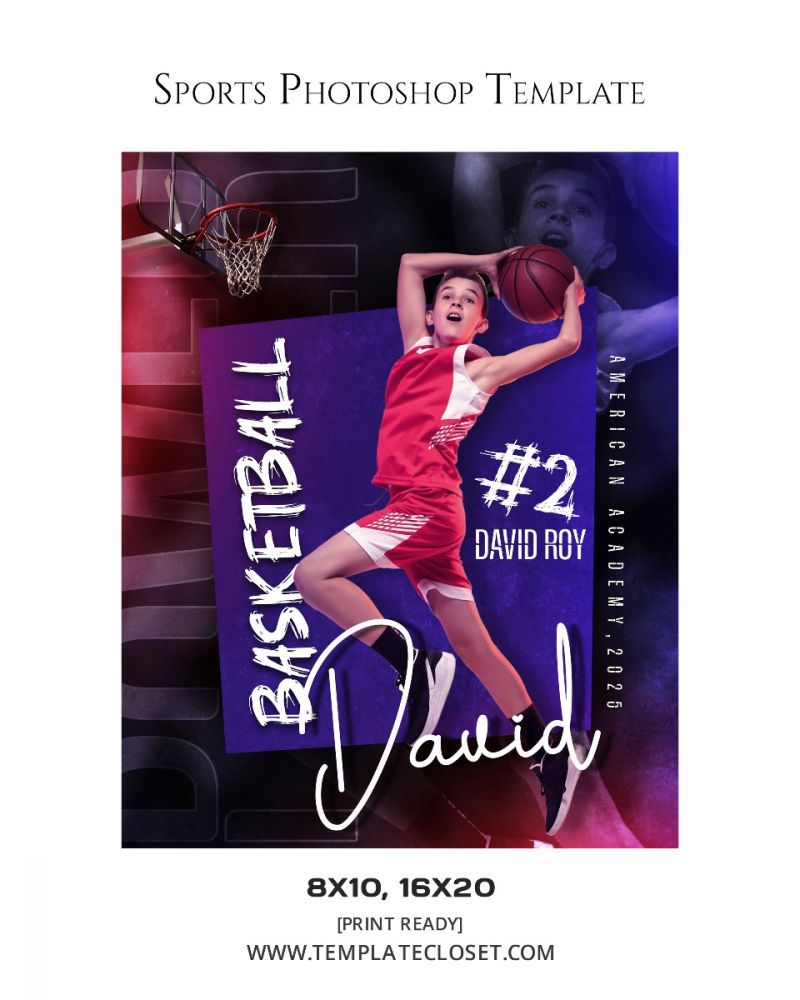 Basketball Signature Effect 3D Sports Photography Template
