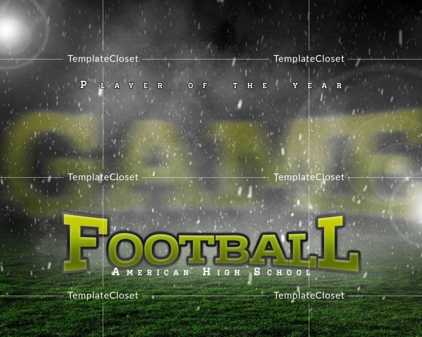 Football American High School Sports Player Photoshop Poster