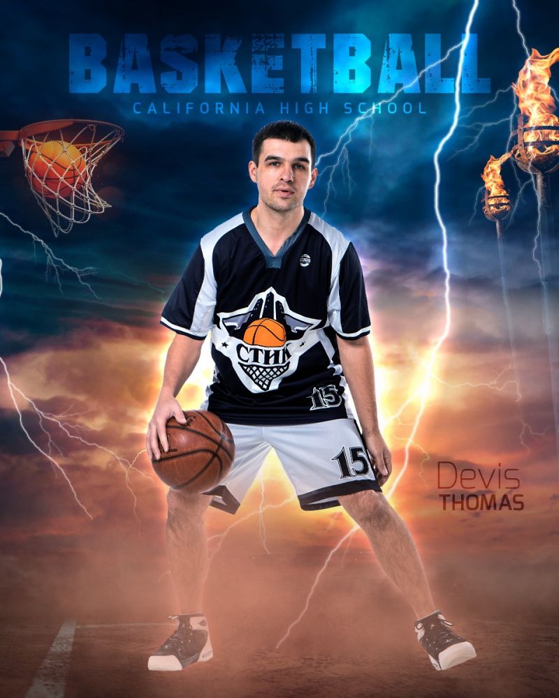 Stunning - BasketBall Themed Sports Photography Template