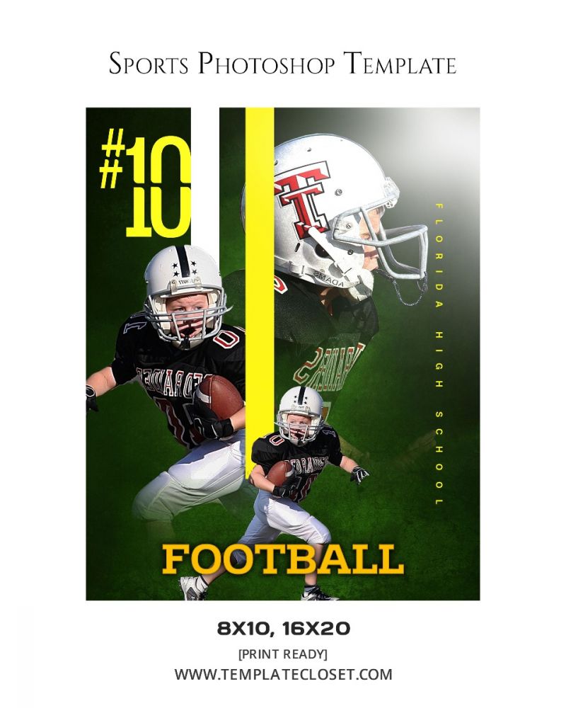 Football Memory Mate Florida High School Photoshop Poster